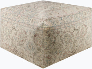 Livabliss Kalina Square Pouf Polybead Fill Polyester Top Footrest for Cottage Farmhouse Living KLPF001-142424