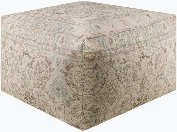 Livabliss Kalina Square Pouf Polybead Fill Polyester Top Footrest for Cottage Farmhouse Living KLPF001-142424