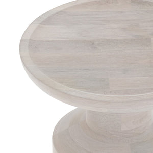 English Elm Haynes Solid Mango Accent Table – Handcrafted Sculptural Wood End Table, Boho Style, Multipurpose White B136P158441