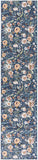 Nourison Washables NWB01 Machine Made Power-loomed Borderless Design Indoor Only Vintage Farmhouse Rug Navy Multicolor, Navy Multicolor Front Base, 85% Polyester,9% Cotton,6% Other Fibers 99446912183