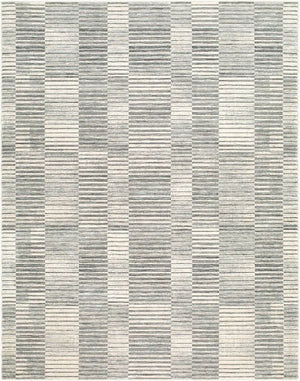 Livabliss Keller Mid-century Geometric Area Rug Woven Polyester with Fringe for Living Rooms Charcoal, Beige 9' x 12'2" KLR2300-9122