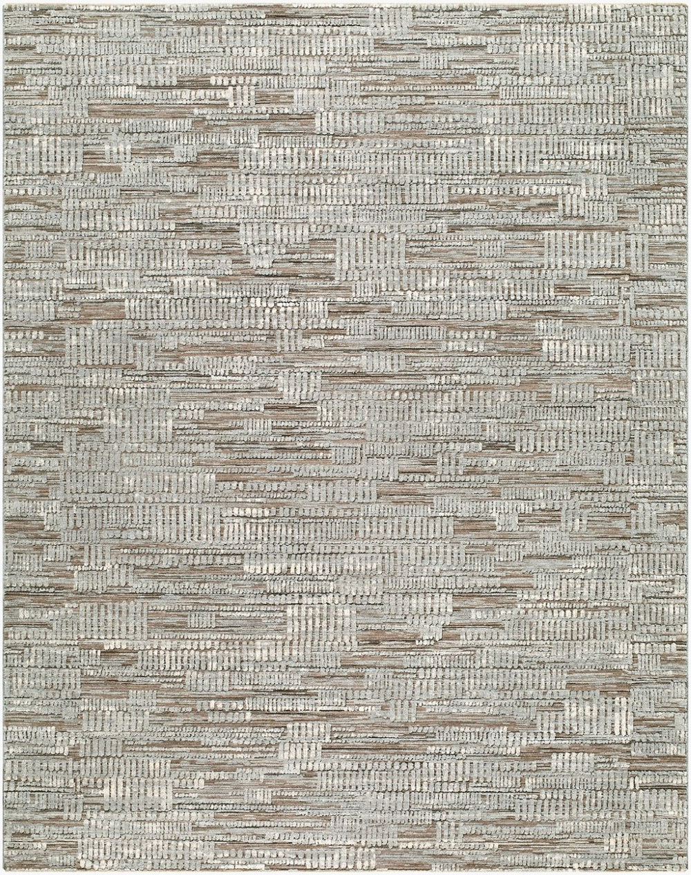 Livabliss Keller Geometric Polyester Area Rug with Fringe Mid Century Modern Living Room Anchor Medium Gray, Bl 6'7" x 9'6" KLR2305-6796