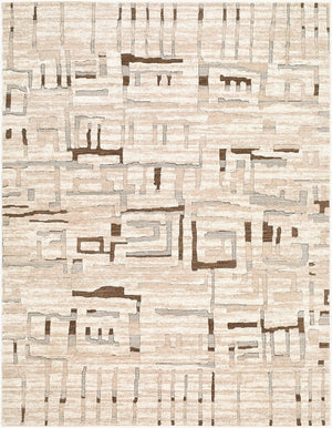 Livabliss Keller Geometric Mid-century Polyester Area Rug with Fringe Trim for Large Living Rooms Medium Brown, B 9' x 12'2" KLR2307-9122