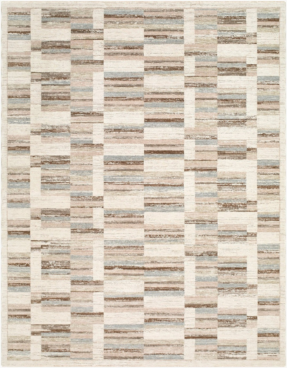 Livabliss Keller Geometric Mid-century Area Rug Polyester Woven Fringe Accent for Living Room Beige, Tan 9' x 12'2" KLR2308-9122