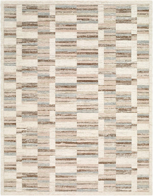 Livabliss Keller Geometric Mid-century Area Rug Polyester Woven Fringe Accent for Living Room Beige, Tan 9' x 12'2" KLR2308-9122