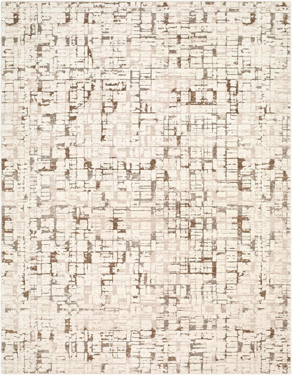 Livabliss Keller Machine Woven Polyester Area Rug with Fringe Mid Century Geometric Living Room Charcoal, Mediu 9' x 12'2" KLR2312-9122