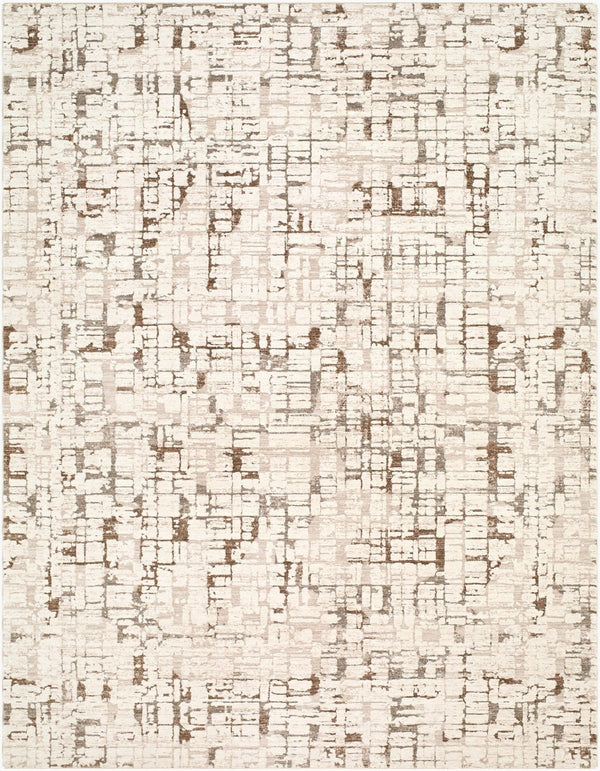 Livabliss Keller Machine Woven Polyester Area Rug with Fringe Mid Century Geometric Living Room Beige, Medium G 9' x 12'2" KLR2309-9122