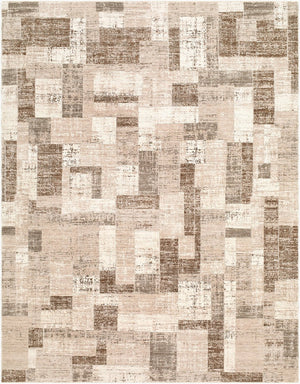 Livabliss Keller Mid-century Geometric Area Rug Turkish Woven Polyester Fringe Living Room Medium Brown, M 6'7" x 9'6" KLR2310-6796