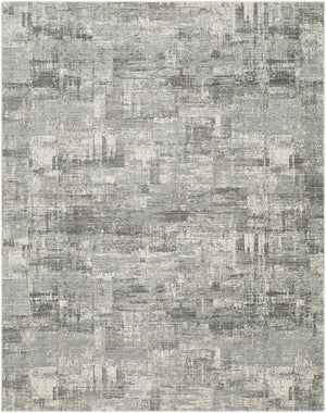 Livabliss Keller Machine Woven Polyester Area Rug with Fringe Mid Century Geometric Living Room Charcoal, Mediu 9' x 12'2" KLR2312-9122