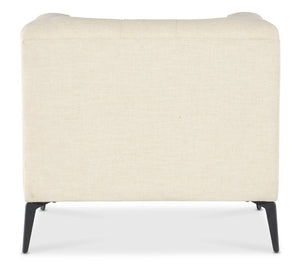 Hooker Furniture Nicolla Heathered Sand Stationary Chair With Chesterfield-Tufting & Matte Black Tapered Legs, Durable Performance Fabric SS637-01-411