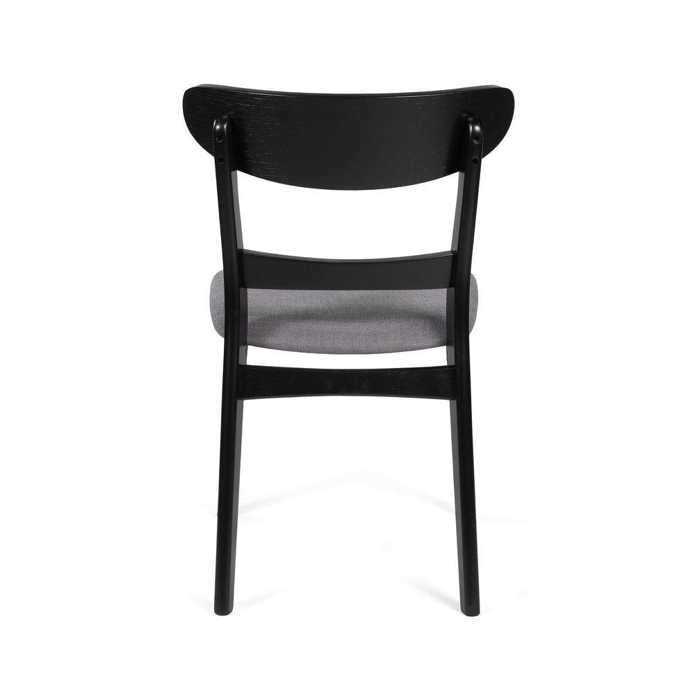 English Elm Christopher Knight Home® - Dining Chair - Mid-Century Modern Dark Grey Upholstered Seat With Stylish Wood Frame & Legs 58915.00DGYBLK