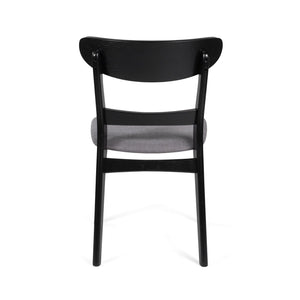 English Elm Christopher Knight Home® - Dining Chair - Mid-Century Modern Dark Grey Upholstered Seat With Stylish Wood Frame & Legs 58915.00DGYBLK