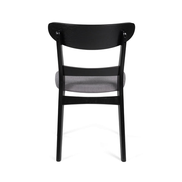 English Elm Christopher Knight Home® - Dining Chair - Mid-Century Modern Dark Grey Upholstered Seat With Stylish Wood Frame & Legs 58915.00DGYBLK