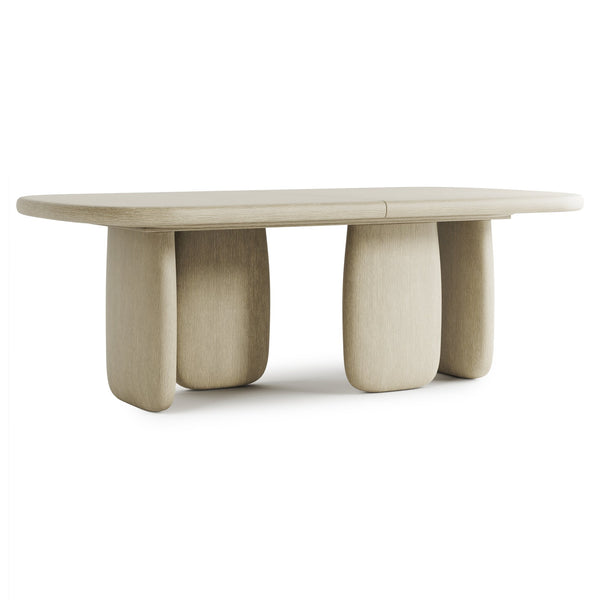 Bernhardt Bernhardt Arcadia Oval Wood Dining Table With 24" Removable Leaf, Clay Finish, Sculptural Legs K2030