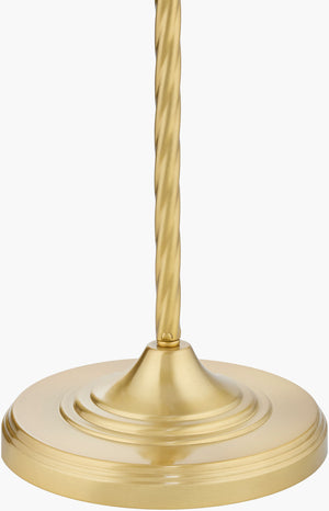 Surya Klawer 67" Industrial Rustic Accent Floor Lamp - Stylish Iron Design For Home & Study Ambiance Body, Metallic ,Brass,Base, Metallic ,Brass,Shade (Outside), Metallic ,Brass,Shade (Inside), White,Cord, Translucent Iron,Iron,Metal,Metal Klw-001