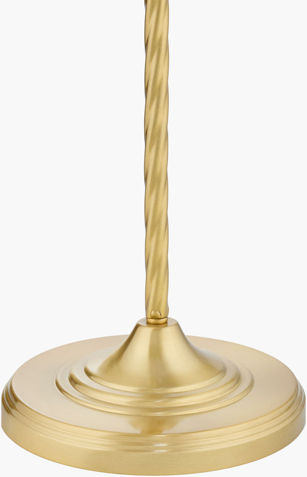 Surya Klawer 67" Industrial Rustic Accent Floor Lamp - Stylish Iron Design For Home & Study Ambiance Body, Metallic ,Brass,Base, Metallic ,Brass,Shade (Outside), Metallic ,Brass,Shade (Inside), White,Cord, Translucent Iron,Iron,Metal,Metal Klw-001