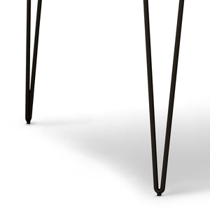 English Elm Hunter 54-inch Square Dining Table Natural — Solid Mango Wood Top, Black Hairpin Legs, Seats 8 Guests B136P158743