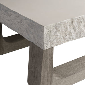 Bernhardt Bernhardt Bristol Outdoor Cocktail Table With Sand Grey Grc Top & Weathered Teak Sculptural Base K1862