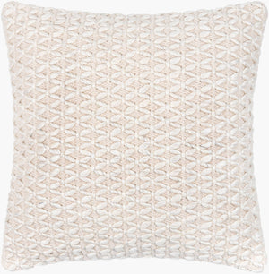 Surya Karolyn 18" Accent Pillow - Soft Cotton & Wool Blend For Chic Modern Decor, Luxurious Comfort & Style Cream Wool,Cotton,Viscose,Cotton Kly001-1818p