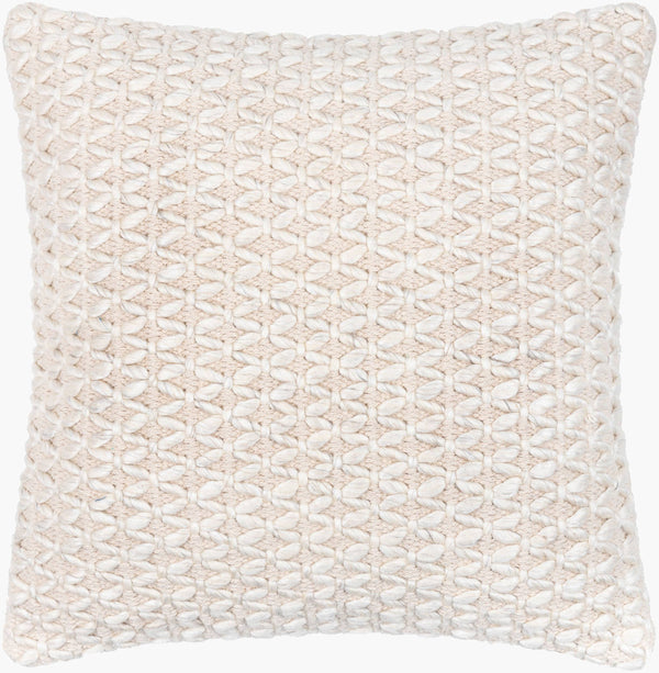 Surya Karolyn 18" Accent Pillow - Soft Cotton & Wool Blend For Chic Modern Decor, Luxurious Comfort & Style Cream Wool,Cotton,Viscose,Cotton Kly001-1818p