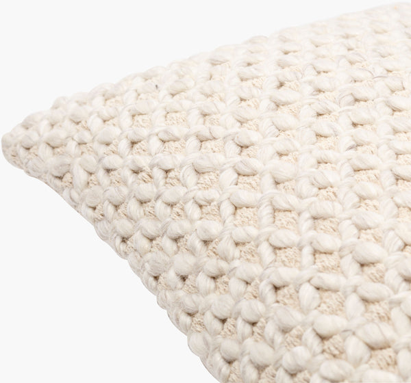 Surya Karolyn 18" Accent Pillow - Soft Cotton & Wool Blend For Chic Modern Decor, Luxurious Comfort & Style Cream Wool,Cotton,Viscose,Cotton Kly001-1818p