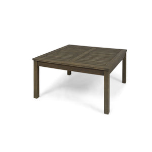 English Elm Perla Square Acacia Wood Coffee Table Grey Finish Indoor Outdoor Patio Living Room 59098.00GRY