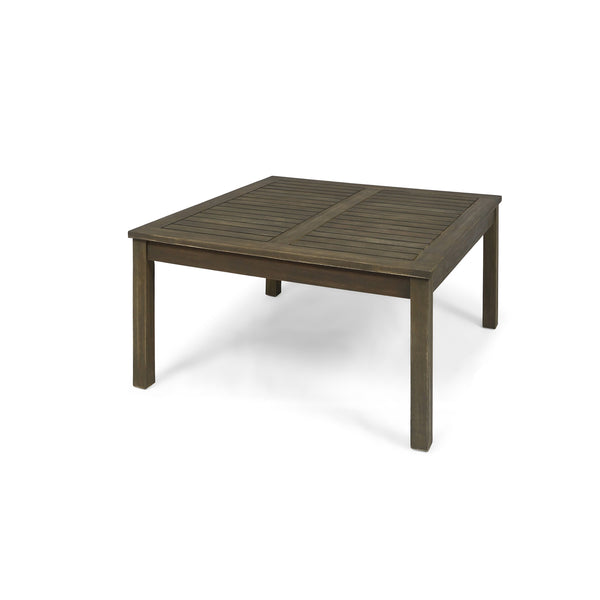 English Elm Perla Square Acacia Wood Coffee Table Grey Finish Indoor Outdoor Patio Living Room 59098.00GRY