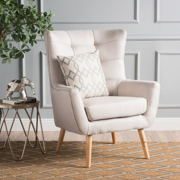 English Elm Club Chair Tufted Back Rubberwood Legs Mid-century Modern Accent Seat for Living Rooms 60751.00WET
