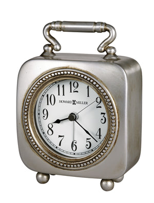 Hekman Furniture 645615 Antique Alarm Table Clock - Charming Pewter Finish, Soft Backlight, Unique Design For Bedrooms  Kegan Tabletop Clock 645615