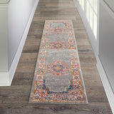 Nourison Passion PSN03 Machine Made Power-loomed Ornamental Border Indoor Only Bohemian Vintage Rug Grey, Grey 100% Polypropylene 99446397850