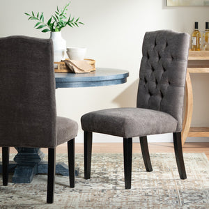English Elm Harriet Tufted Crown Back Upholstered Dining Chairs Set of Two Formal Elegance 52322.00DGRY