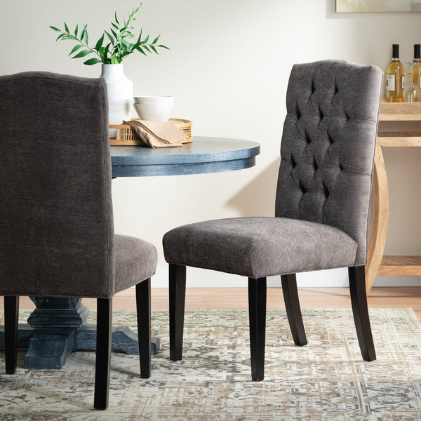 English Elm Harriet Tufted Crown Back Upholstered Dining Chairs Set of Two Formal Elegance 52322.00DGRY