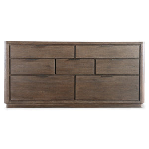 Bernhardt Bernhardt Outline Dresser With Wire‑Brushed Oak Grain, 7 Soft‑Close Drawers & Textured Aluminum Pulls 360050