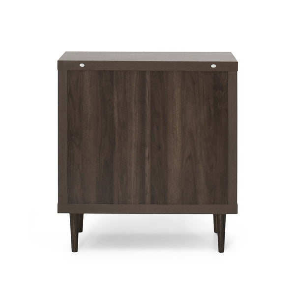 English Elm Christopher Knight Home® - NORDIC Mid-Century 3-Drawer Chest with Faux Wood Finish, Rubberwood Legs and Sleek Storage Appeal Walnut 71144.00WALN