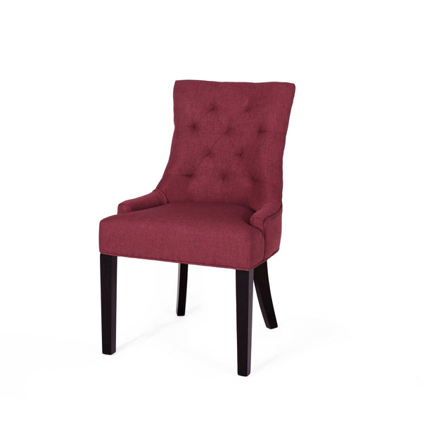 English Elm Christopher Knight Home® - Cheney Dining Chair Set Of 2 - Elegant Red Upholstered Tufted Chairs For Modern Dining Spaces 54181.00FDRED