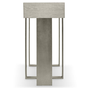 Bernhardt Bernhardt Tempo Console Table In Wire-Brushed Oak With Sandblasted Satin Nickel Bands, 68"W Slim Profile 346916