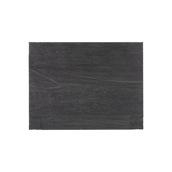 Bernhardt Bernhardt Berkely Carbonized Suar Side Table — Sculptural Planked Accent With Open Shelf, Adjustable Glides (24") 417121