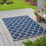 Christopher Knight Home® - Noble House - Serafin Indoor Geometric 5 X 8 Area Rug, Navy and Ivory