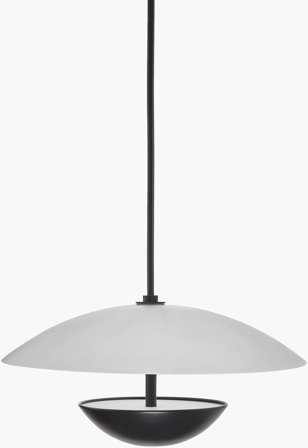 Surya Karmoni Pendant Lighting - 20"L X 20"W X 81"H Elegant Glass Fixture For Stunning Home Ambiance Fixture, Black,Shade, White,Cord, Black Glass,Glass,Glass Kmn-002