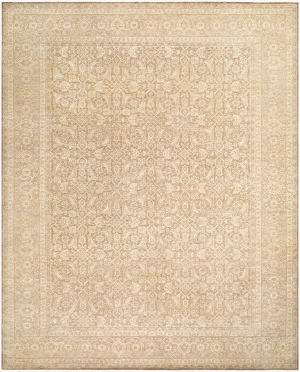 Surya Kerman 2' X 3' Handmade Wool Rug - Elegant, Artisanal Design With Fringes For Timeless Home Decor Taupe Wool Kmn2300-23