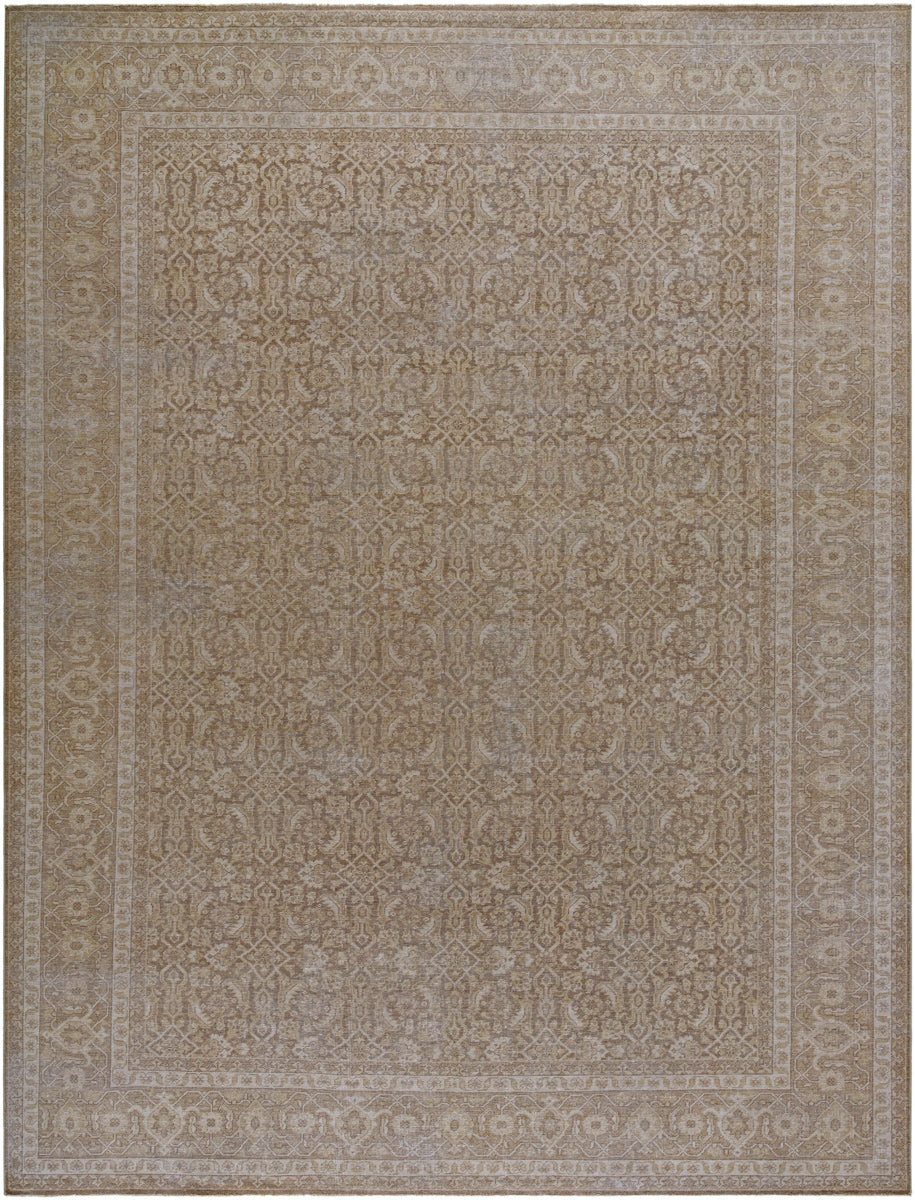 Kerman KMN-2300 9' x 12' Handmade Rug KMN2300-912  Khaki, Nickel, Ash Surya