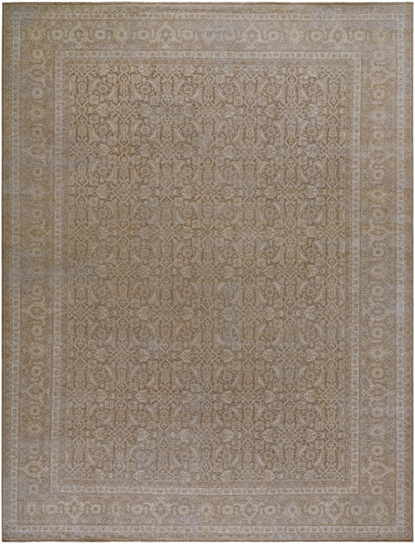 Kerman KMN-2300 9' x 12' Handmade Rug KMN2300-912  Khaki, Nickel, Ash Surya