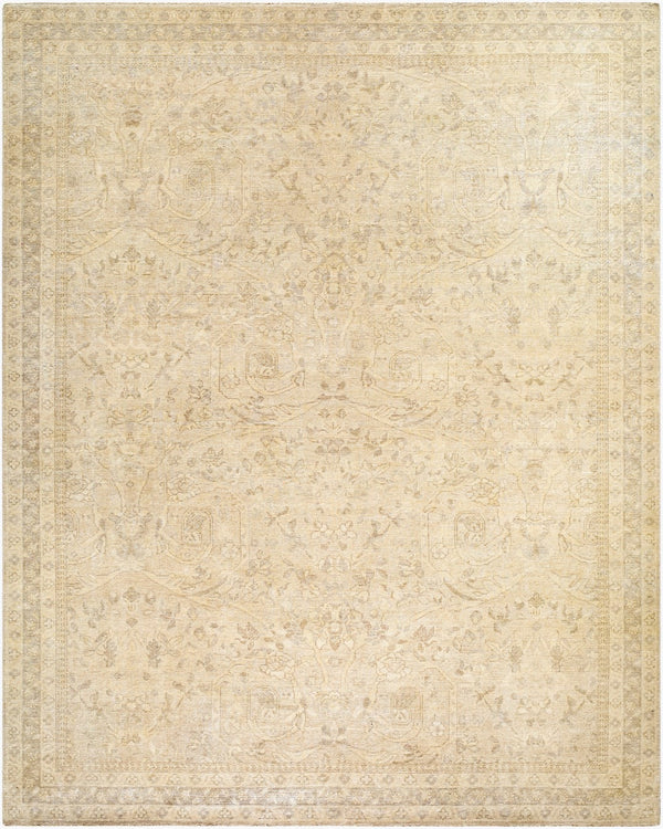Surya Kerman 2' X 3' Handmade Wool Rug - Elegant, Artisanal Design With Fringes For Timeless Home Decor Beige Wool Kmn2302-23
