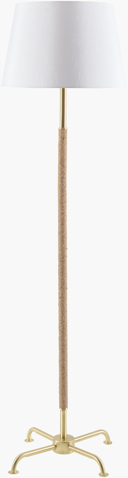 Livabliss Kamo Iron and Rattan Floor Lamp with Linen Shade for Bohemian Coastal Living KMO-001
