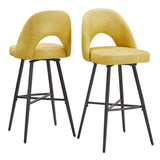 Homelegance By Top-Line Amala Metal Swivel 29" Bar Height Stools (Set of 2) Yellow Engineered Wood