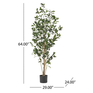 English Elm 150cm Artificial Laurel Tree Faux Potted Plant with Flexible Iron Frame for Any Room 70537.00