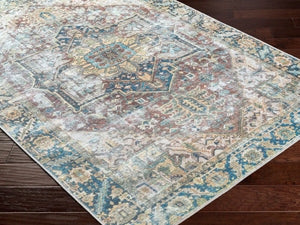 Livabliss Kemer Traditional Flatweave Polyester Runner Rug for Hallways and Entryways Navy, Tan 2'7" x 7'3" KMR2300-2773