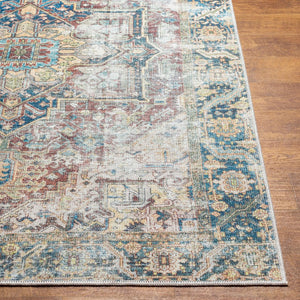 Livabliss Kemer Traditional Flatweave Polyester Runner Rug for Hallways and Entryways Navy, Tan 2'7" x 7'3" KMR2300-2773
