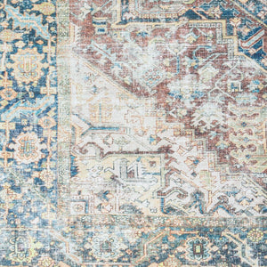 Livabliss Kemer Traditional Flatweave Polyester Runner Rug for Hallways and Entryways Navy, Tan 2'7" x 7'3" KMR2300-2773