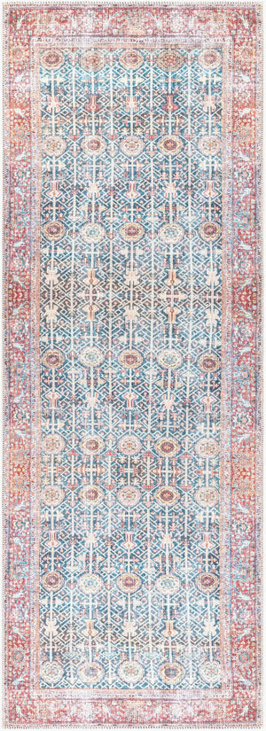 Livabliss Kemer Turkish Flatweave Runner Rug Polyester Hallway Entryway Traditional Pattern Blue, Pale Blue 2'7" x 7'3" KMR2301-2773